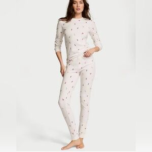 Victoria’s Secret Coconut White Skiers Thermal Long Pajama Set